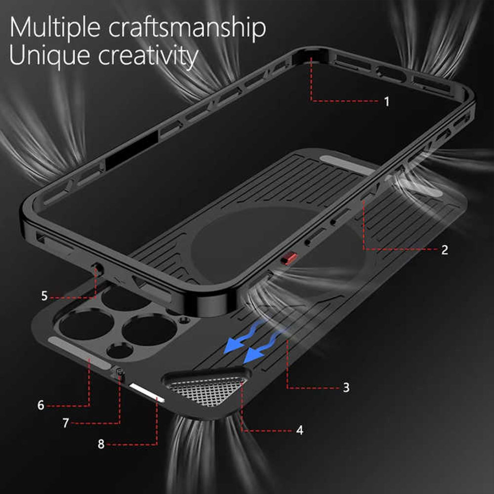 iPhone Aluminum Leather Pop Buckle Case for Apple Swivel Stand