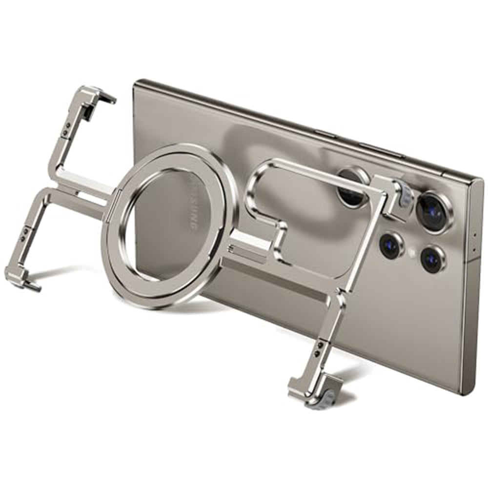 Bugario Stylish Minimal Metal AirCase – Cute Slim Shockproof MagSafe Alloy Cover for Men & Women, Scratch-Resistant, Raised Edges – Samsung Galaxy