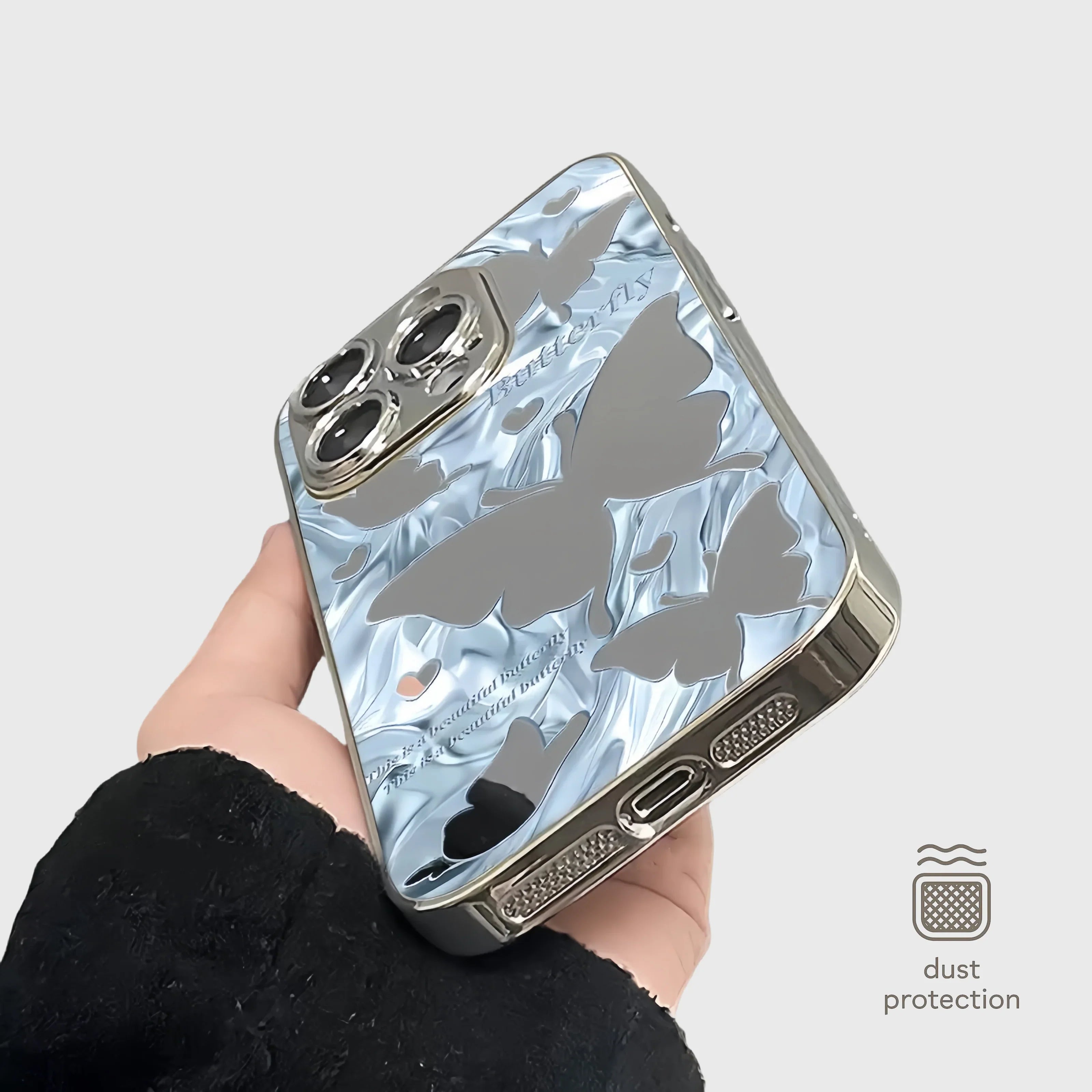 Mirror Butterfly Silhouette iPhone Case