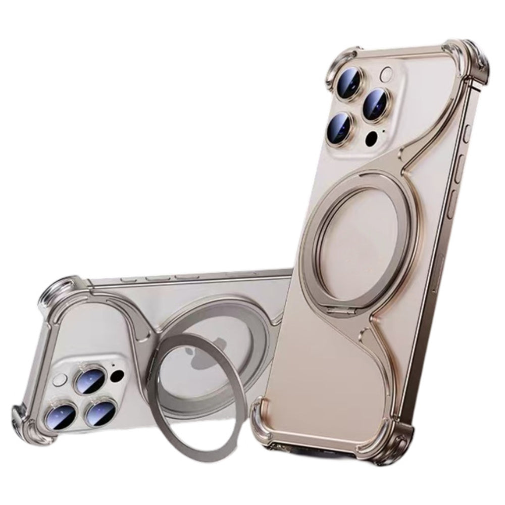M-Shaped Metal Rotating Stand Magnetic Phone Case