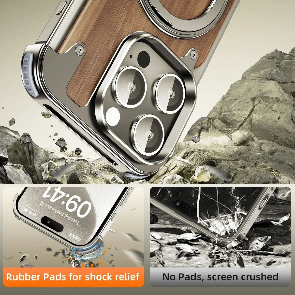 Wood-Metal MagSafe iPhone Case