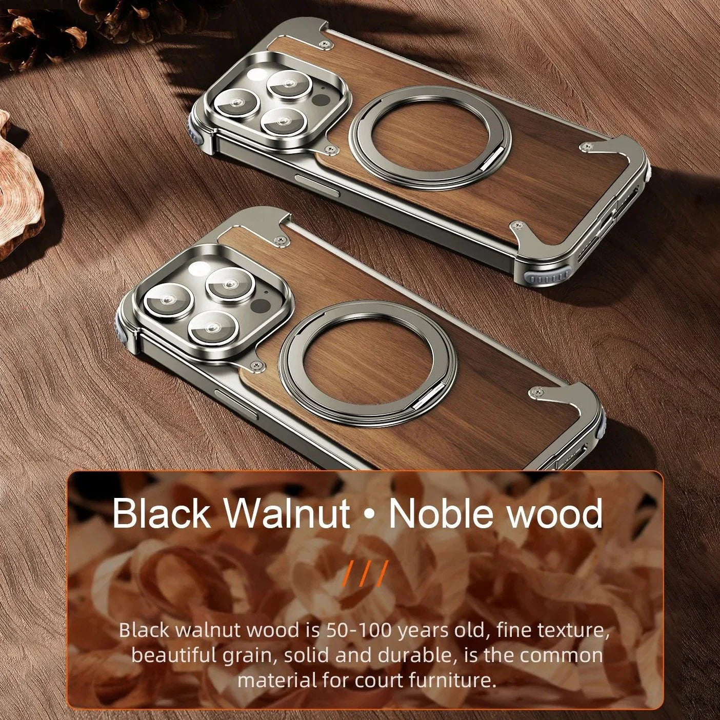 Wood-Metal MagSafe iPhone Case