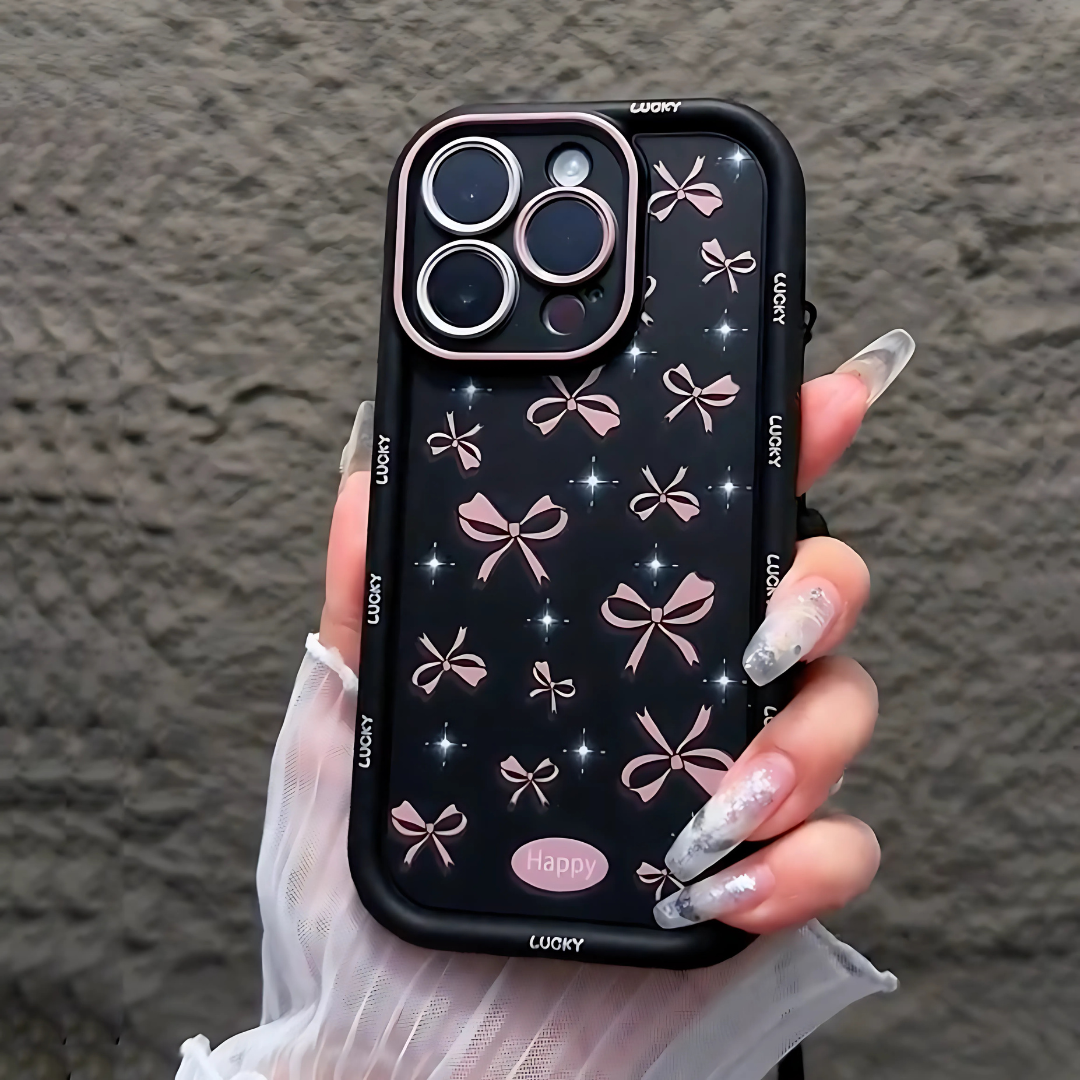 Happy BowKnot Lanyard Phone Case