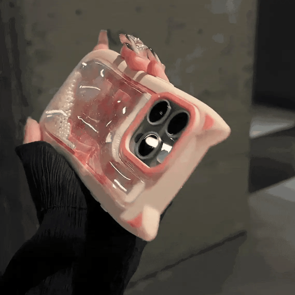 Cat Ear Gradient Flowing Beads iPhone Case