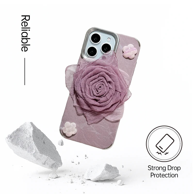 Fabric 3D Rose iPhone Case