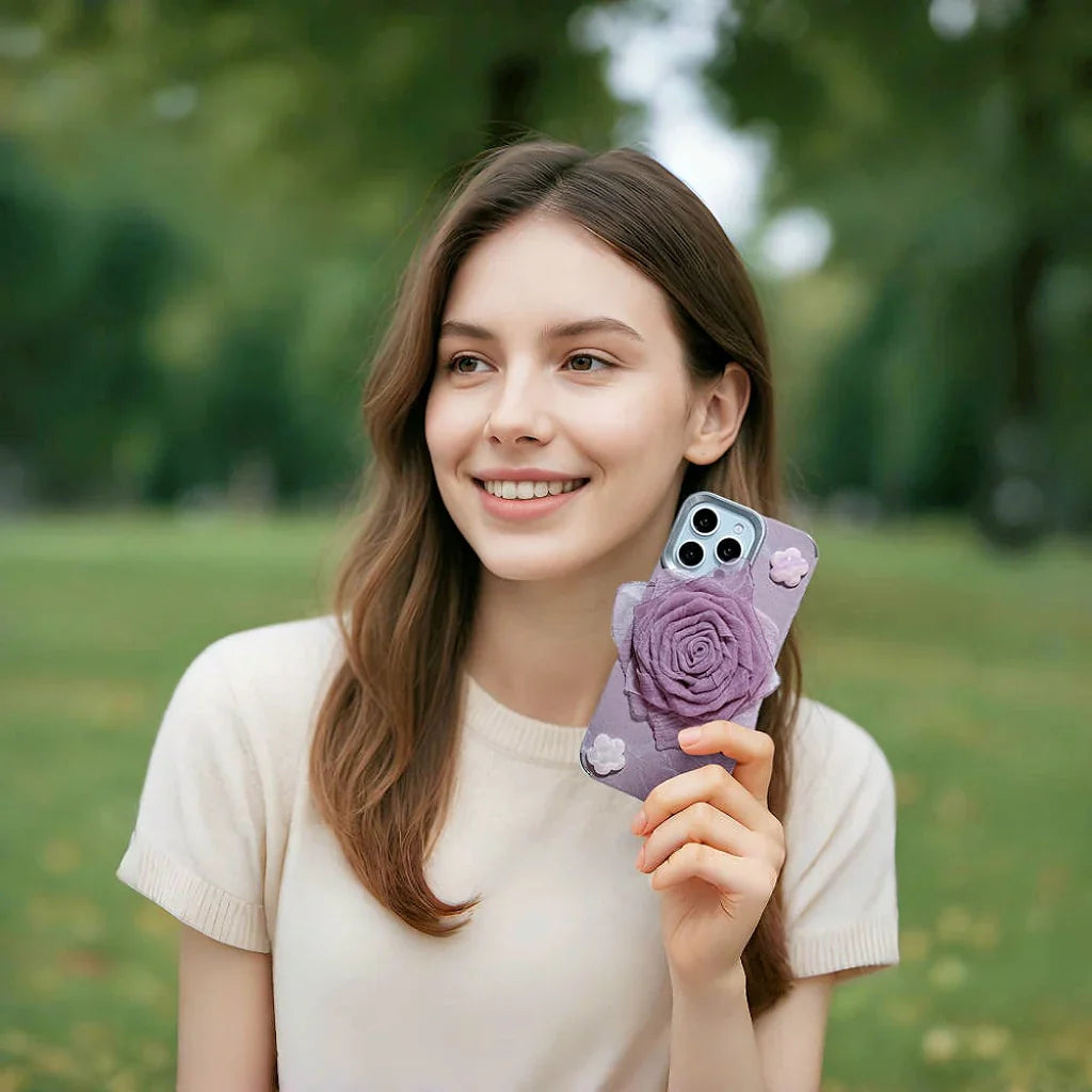 Fabric 3D Rose iPhone Case