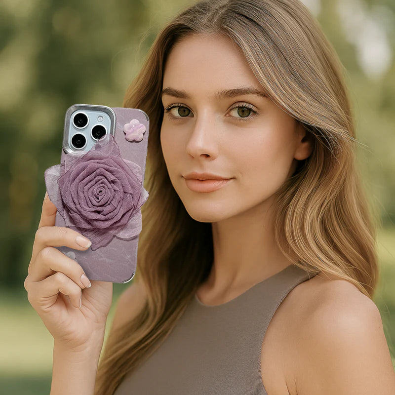 Fabric 3D Rose iPhone Case