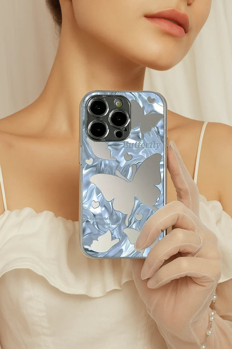 Mirror Butterfly Silhouette iPhone Case