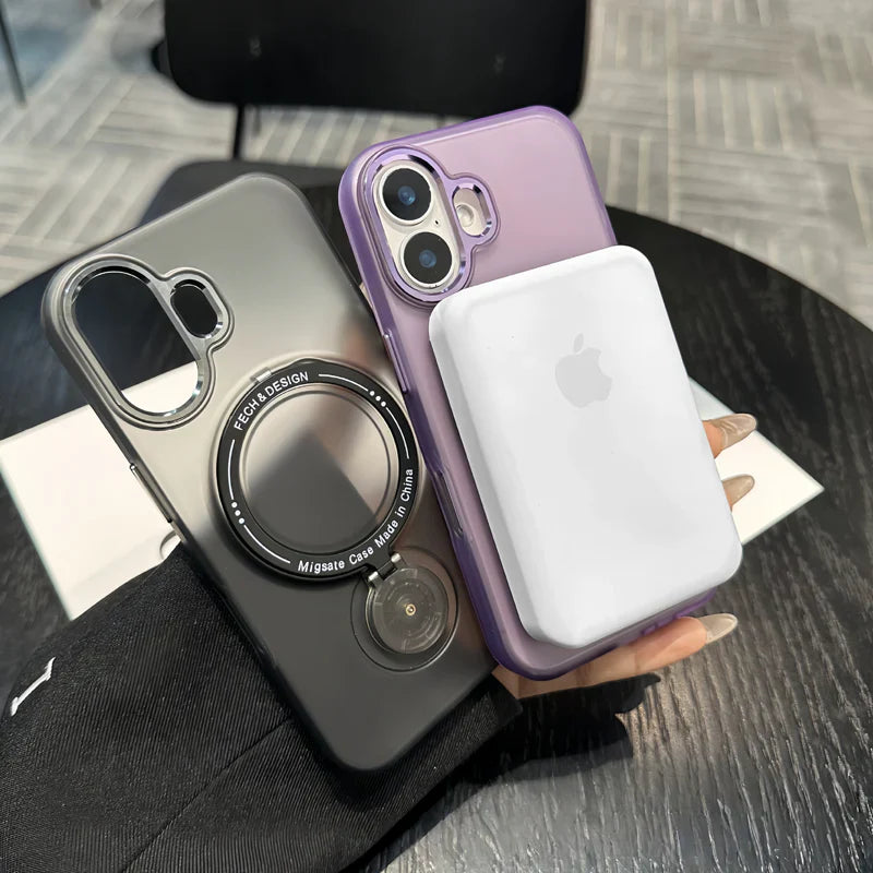 Frosted Halo Ring Stand MagSafe iPhone Case
