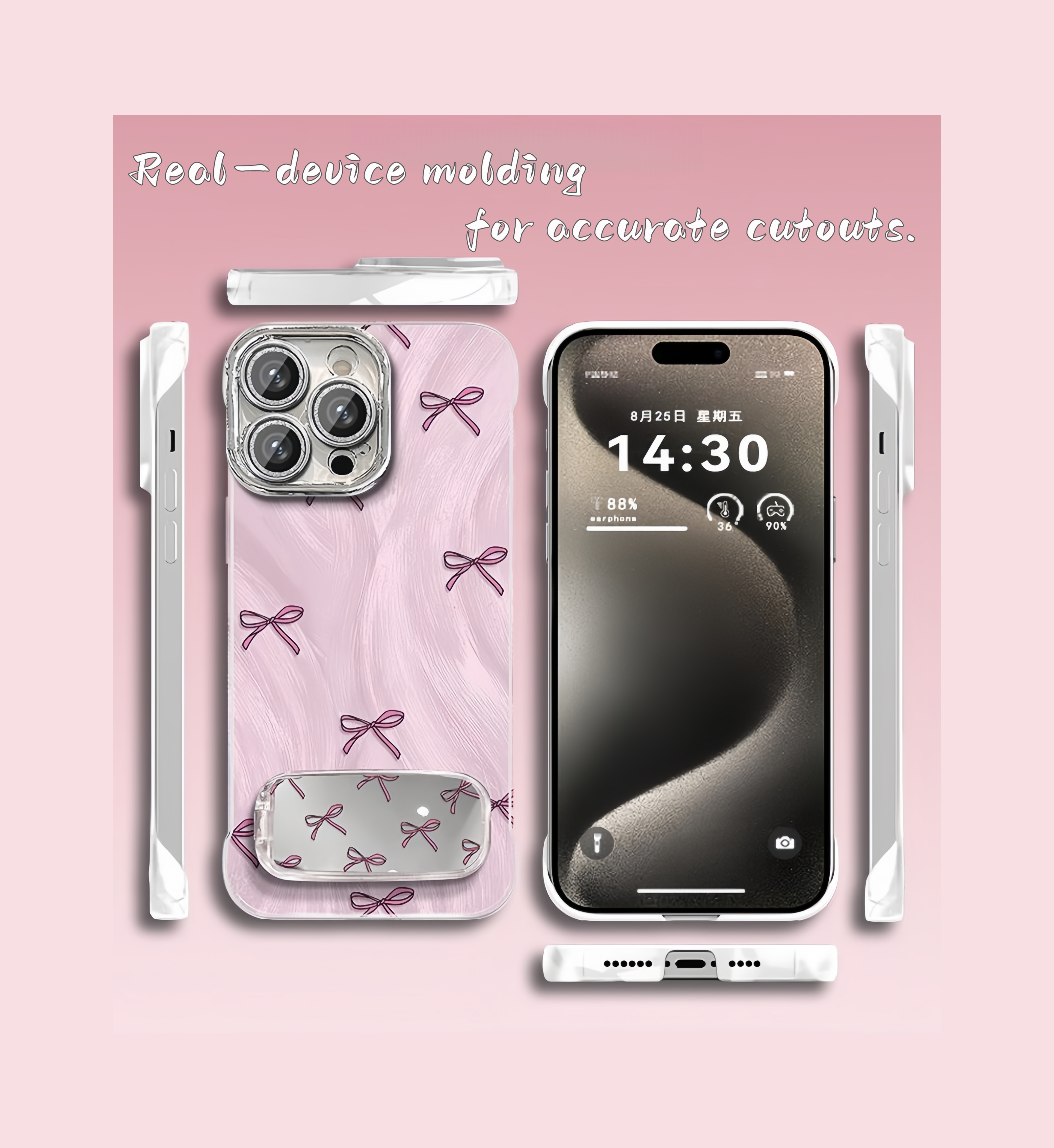 Pink Ribbon Bow iPhone Case