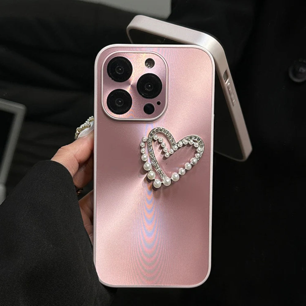 Glow Pearl Heart iPhone Case