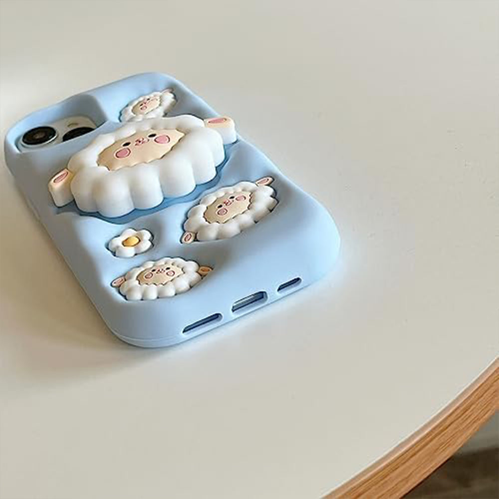 Sheep Bracket Blue soft Silicone iPhone Case