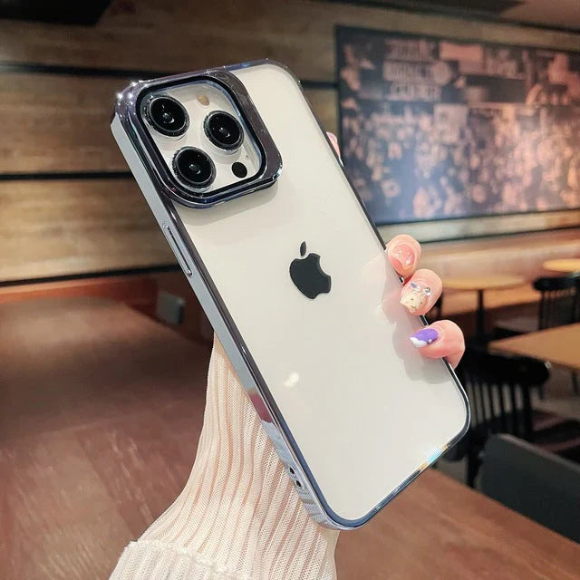 Transparent Camera Lens Stand Case For iPhone