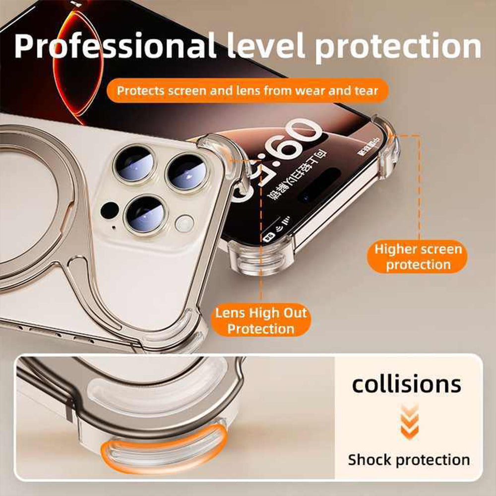 M-Shaped Metal Rotating Stand Magnetic Phone Case