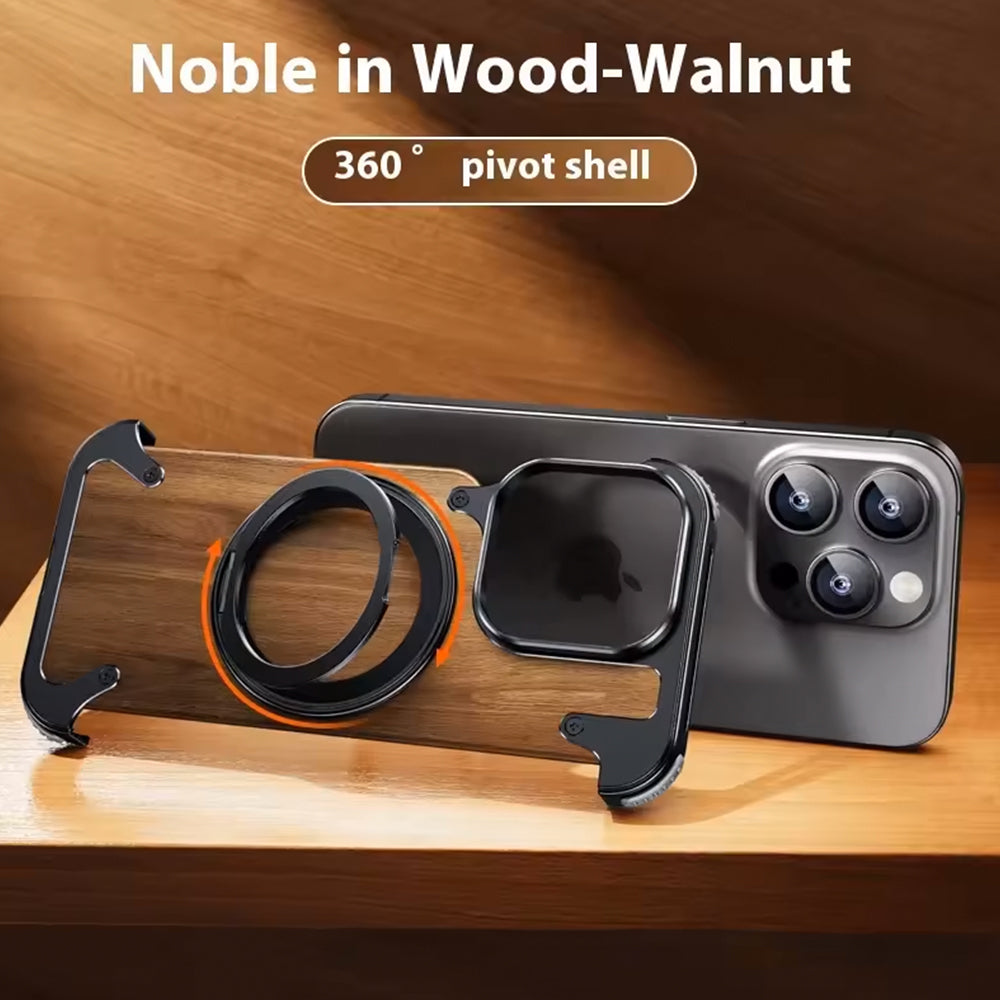 Walnut Lens Protection - iPhone Case