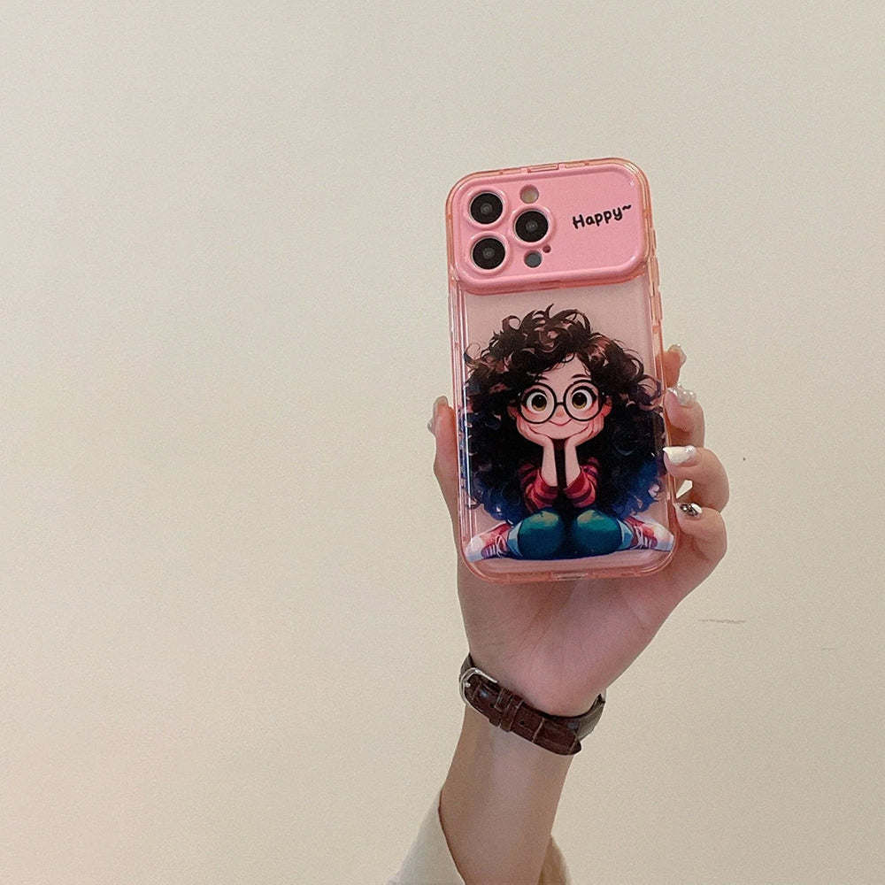 Cartoon Geek Girl Mirror iPhone Case