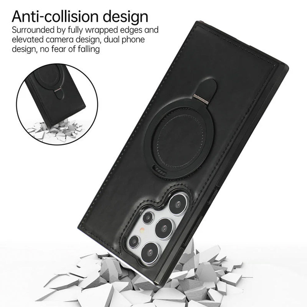 Bugario LuxLeather Shield Case – Premium PU Leather Cover w/ Soft Microfiber Lining, Shockproof Reinforced Corners