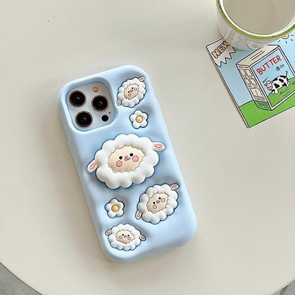 Sheep Bracket Blue soft Silicone iPhone Case