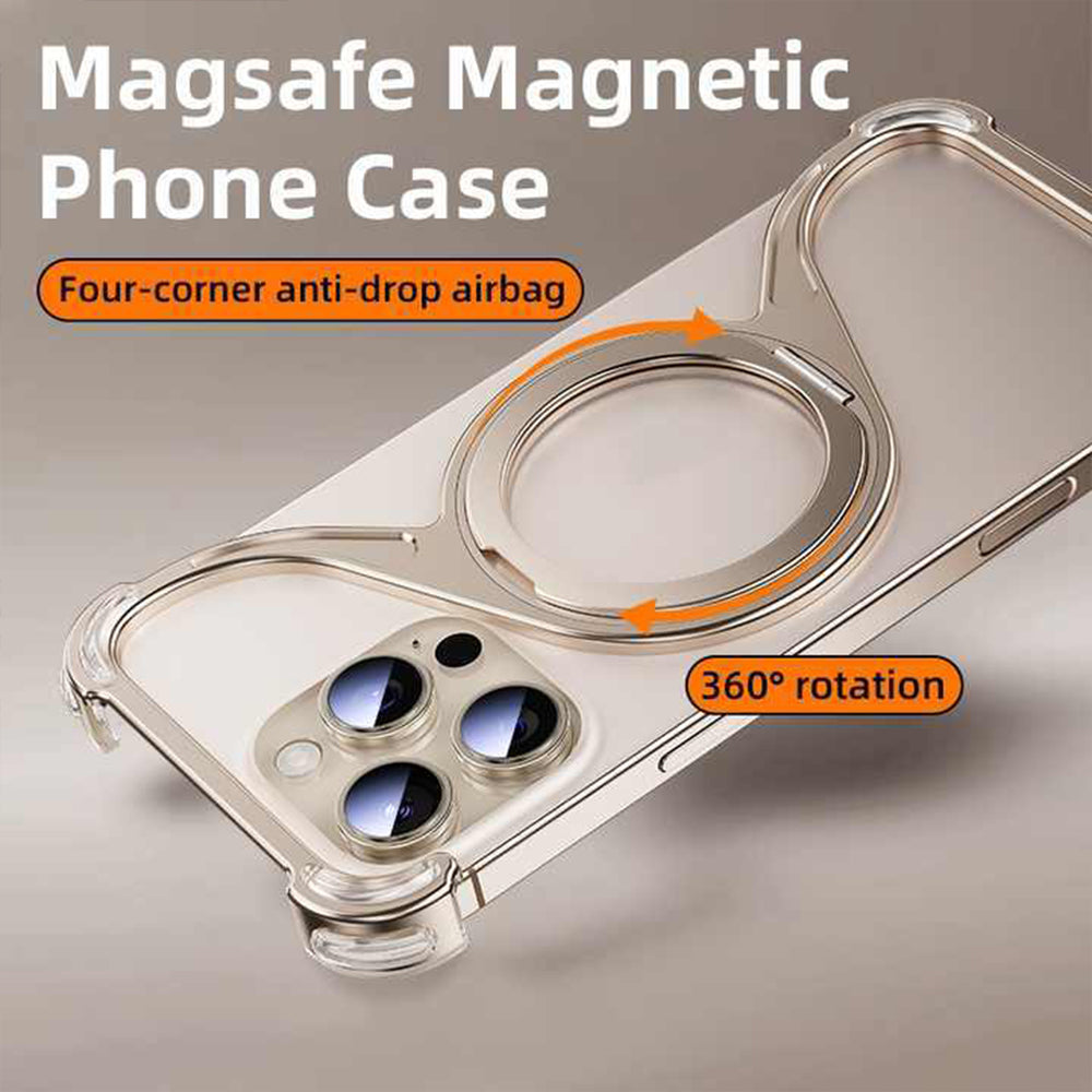 M-Shaped Metal Rotating Stand Magnetic Phone Case