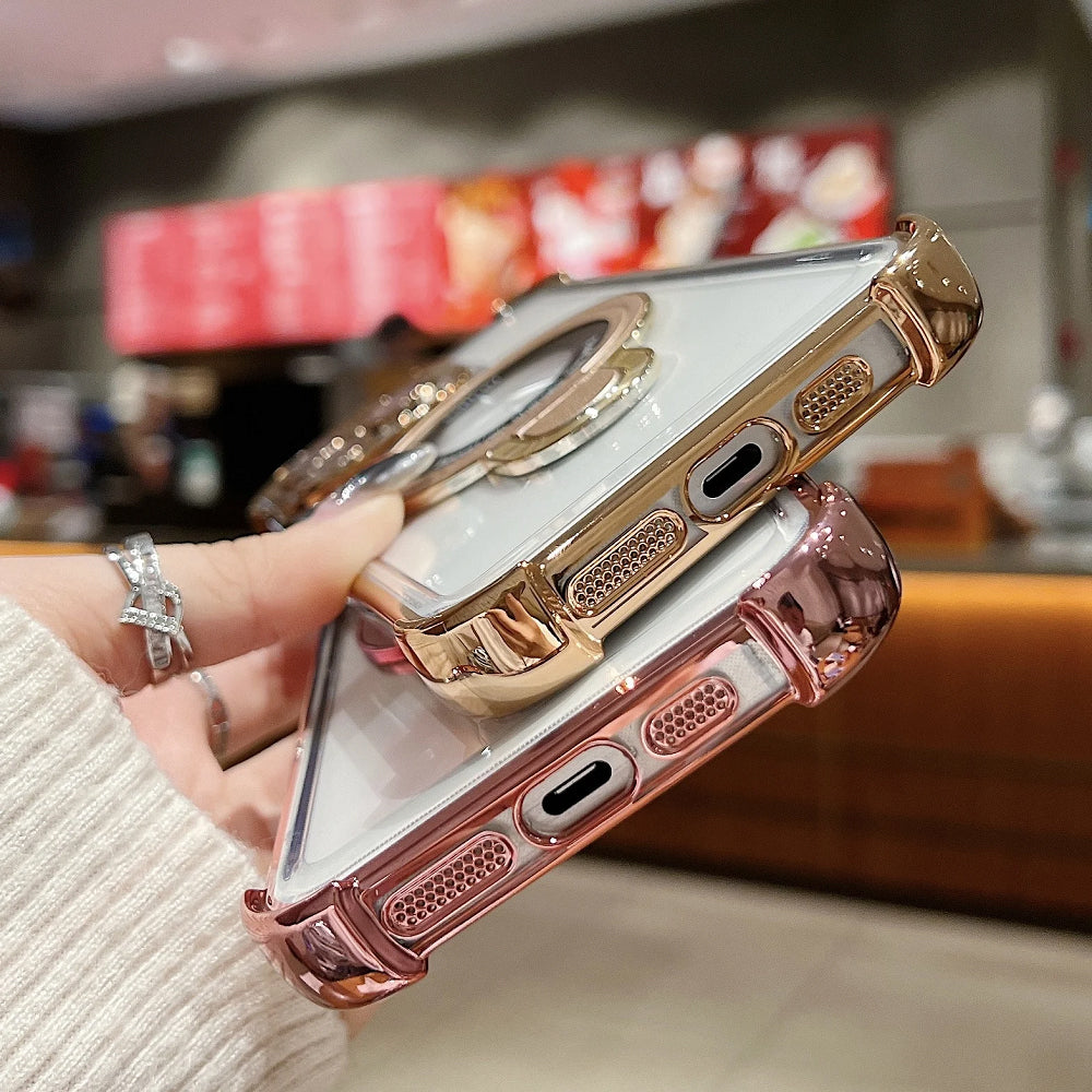 Bugario Stylish ErgoStand Pro Case – Cute Slim Shockproof MagSafe Cover for Men & Women, 360° Magnetic Kickstand – iPhone 16/15/14/13/12