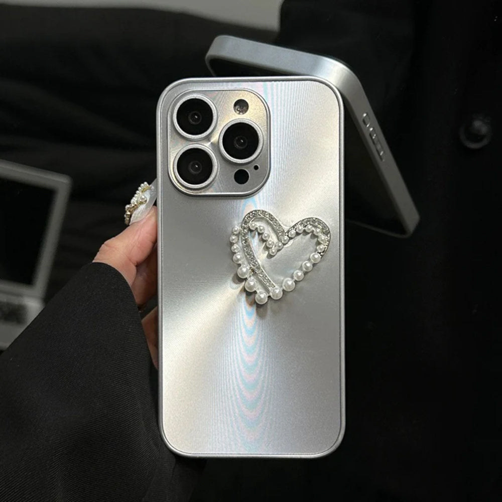 Glow Pearl Heart iPhone Case