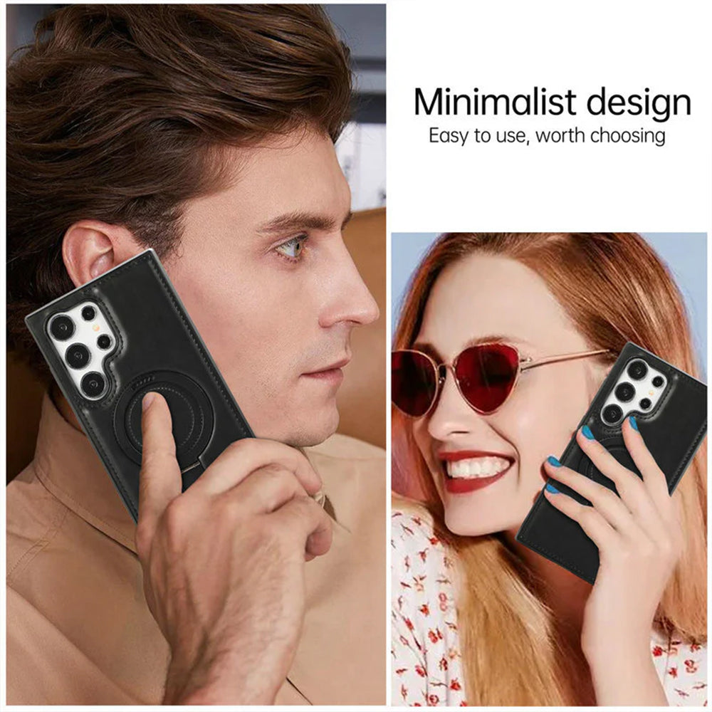 Bugario Stylish Lux Leather Case – Cute Slim Shockproof Protective Cover for Men & Women, Soft Microfiber Interior