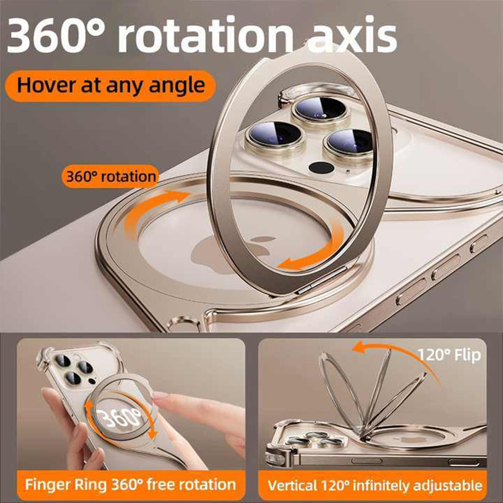 M-Shaped Metal Rotating Stand Magnetic Phone Case