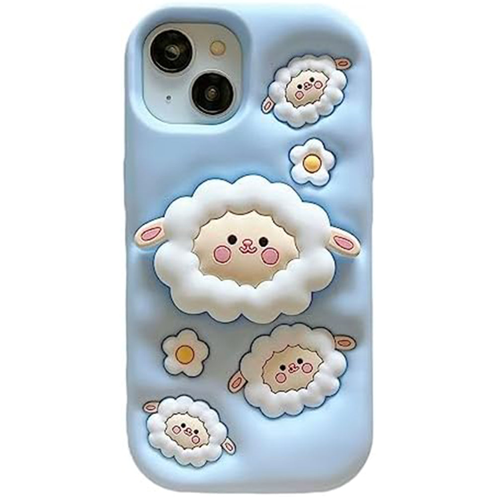 Sheep Bracket Blue soft Silicone iPhone Case