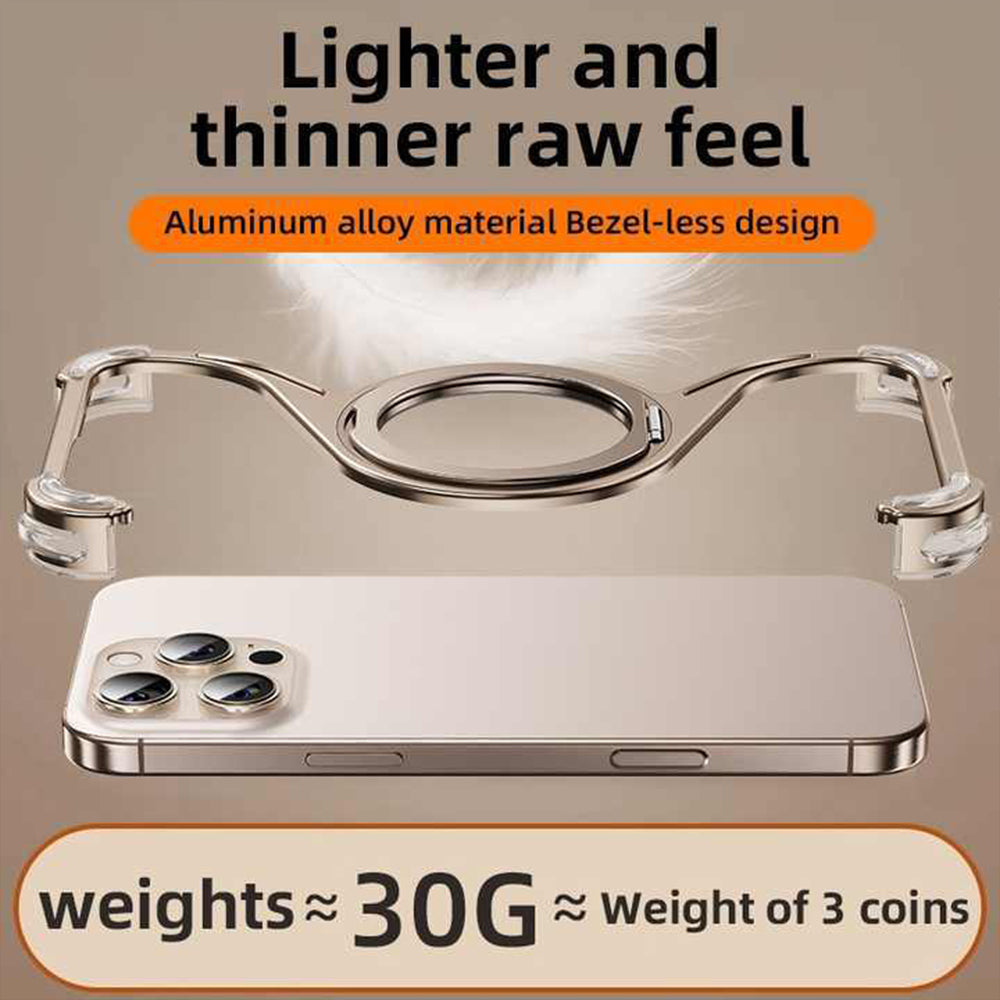 M-Shaped Metal Rotating Stand Magnetic Phone Case