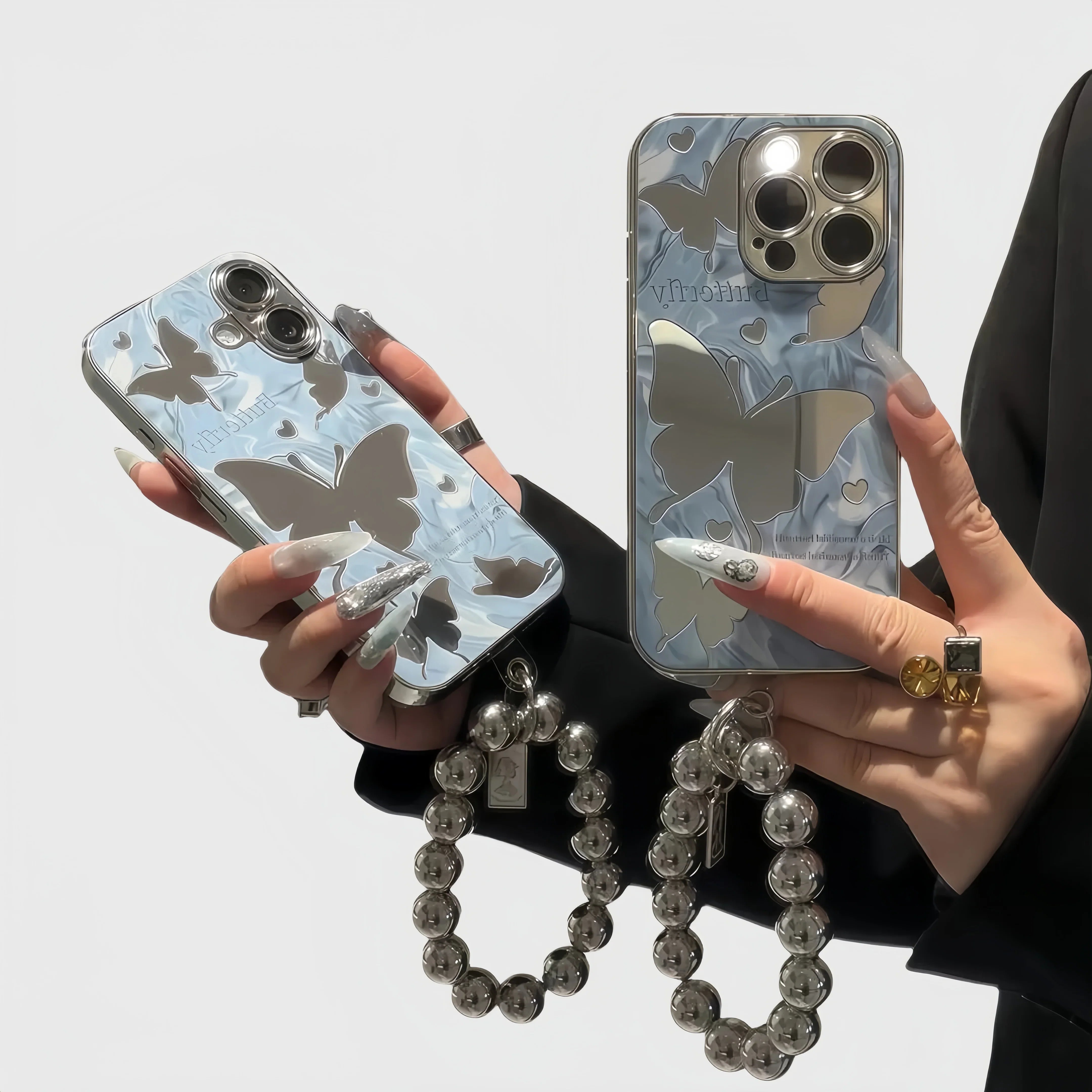 Mirror Butterfly Silhouette iPhone Case