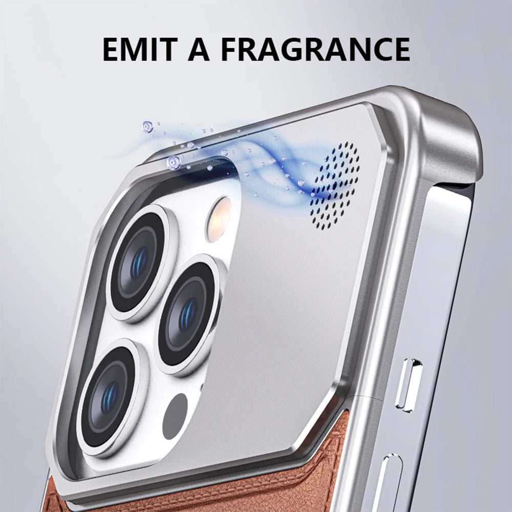 Luxury Leather Metal iPhone Case