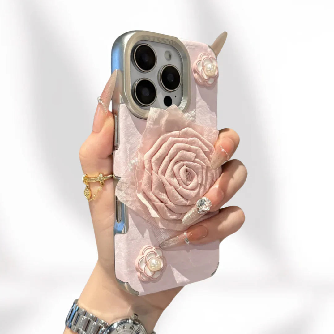 Fabric 3D Rose iPhone Case