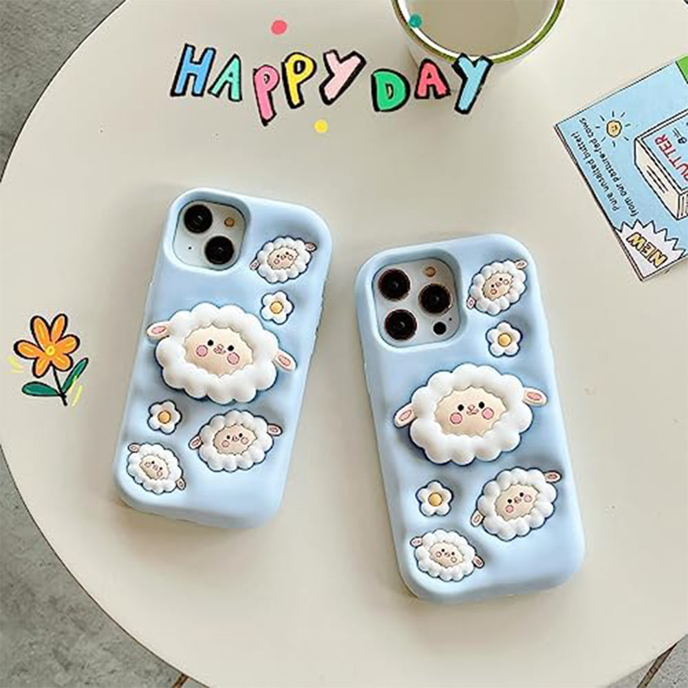 Sheep Bracket Blue soft Silicone iPhone Case