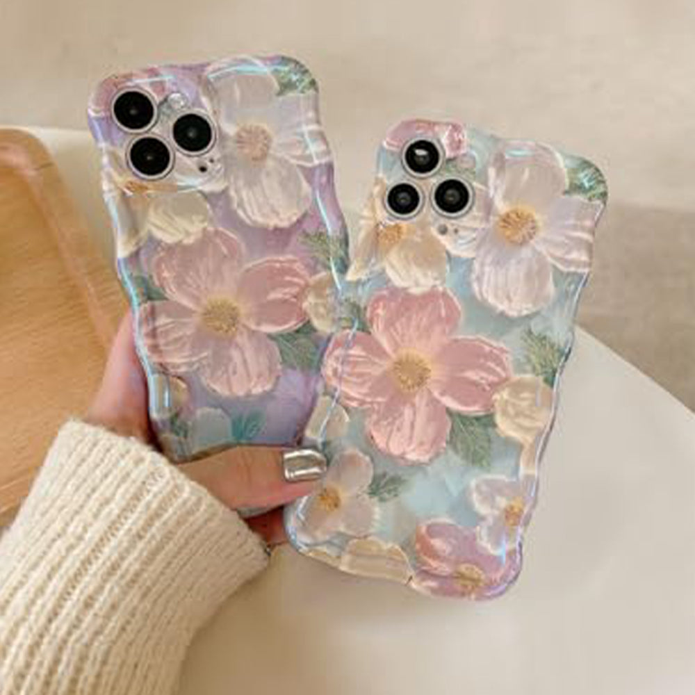 Vivid Retro Flower Laser Glossy iPhone case