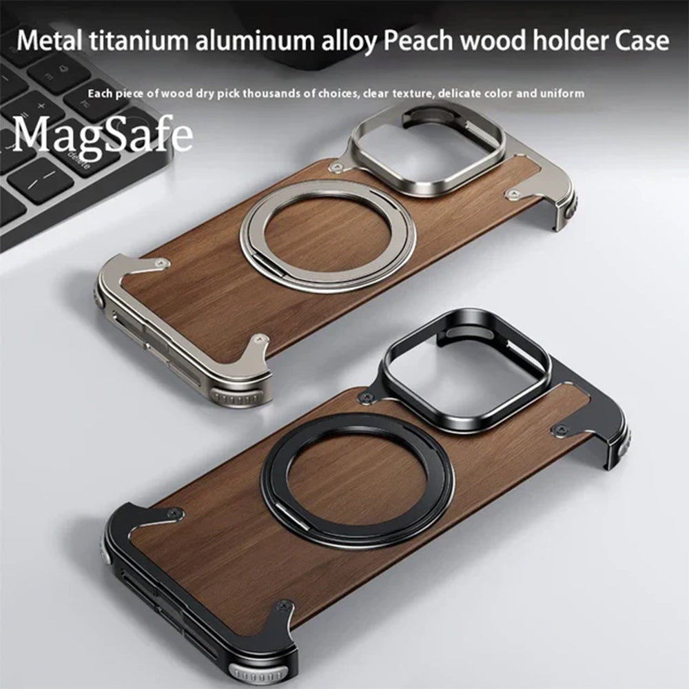 Walnut Lens Protection - iPhone Case