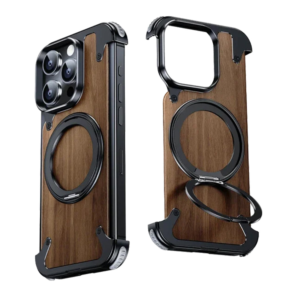 Walnut Lens Protection - iPhone Case