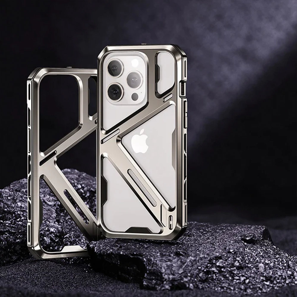 Luxury Titanium Alloy Hollow iPhone Case