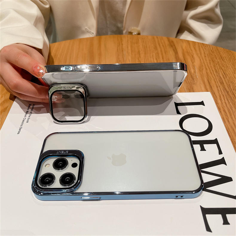 Transparent Camera Lens Stand Case For iPhone