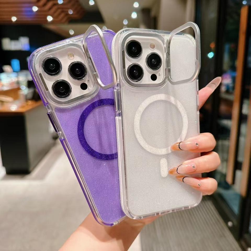 Glitter Lens Holder Magnetic iPhone Case