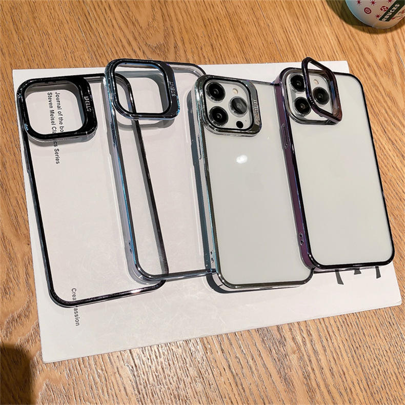 Transparent Camera Lens Stand Case For iPhone