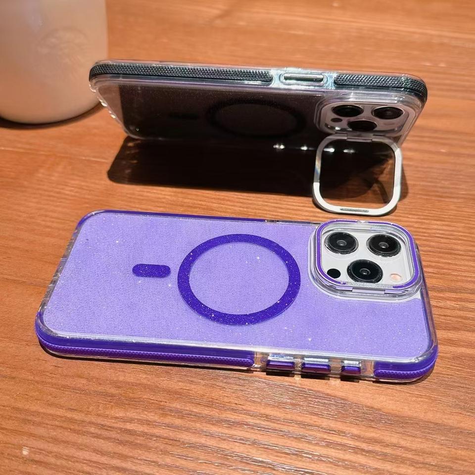 Glitter Lens Holder Magnetic iPhone Case