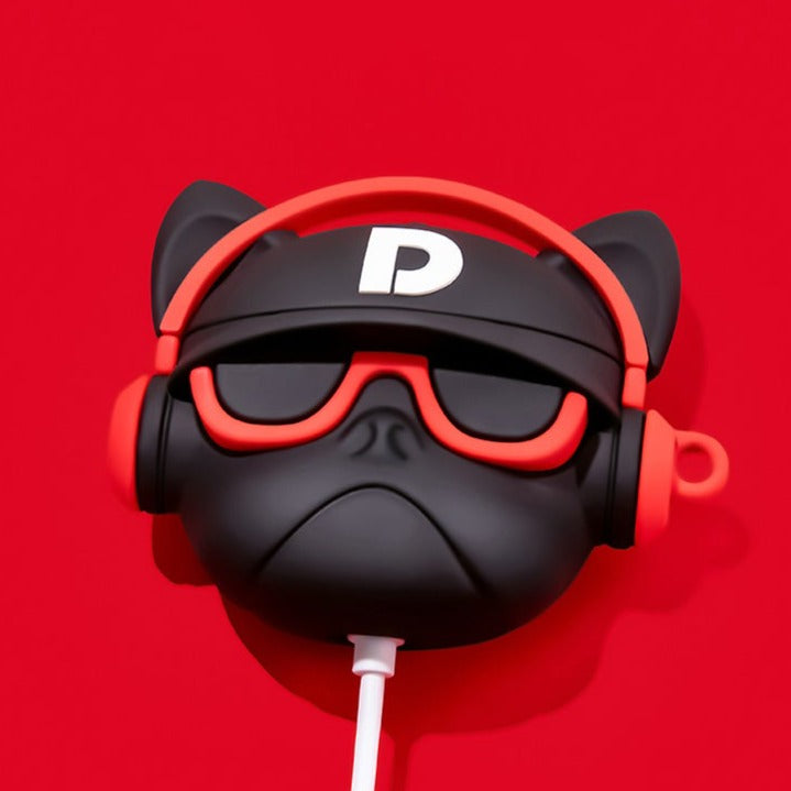 Hip-Hop Bulldog Silicone Apple AirPods Case
