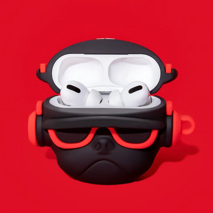 Hip-Hop Bulldog Silicone Apple AirPods Case