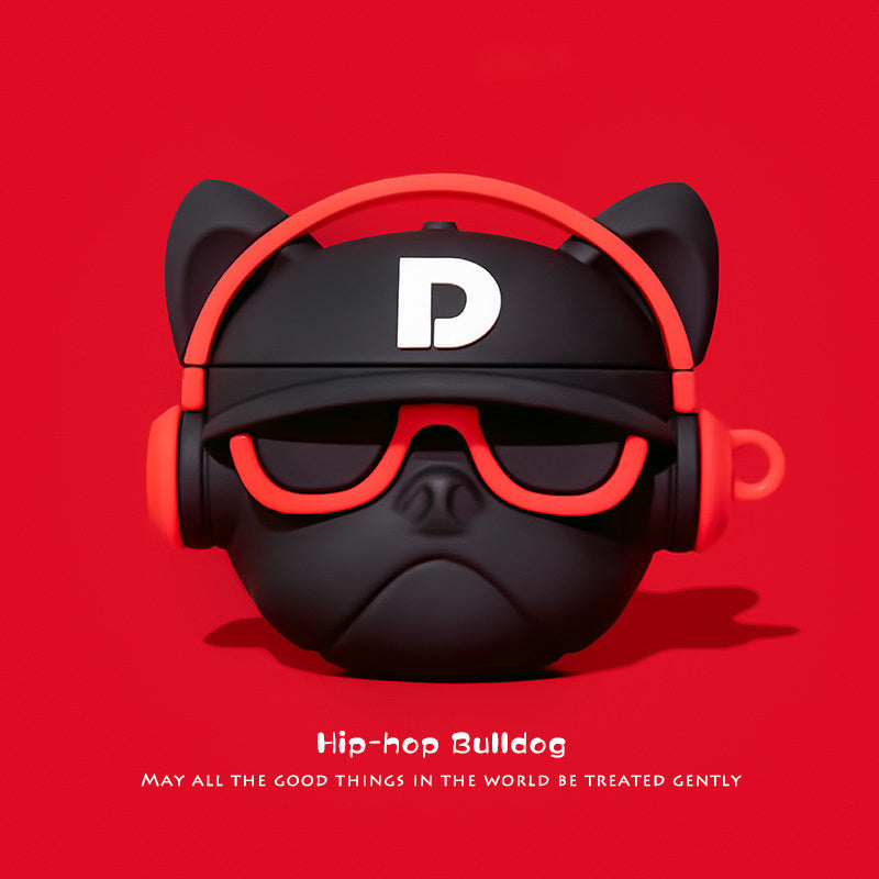 Hip-Hop Bulldog Silicone Apple AirPods Case