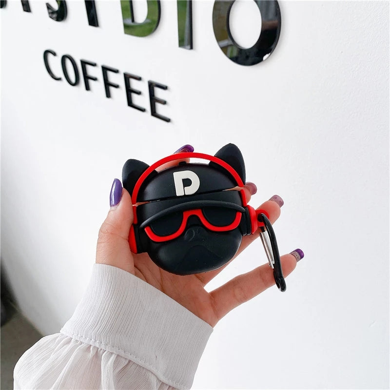 Hip-Hop Bulldog Silicone Apple AirPods Case