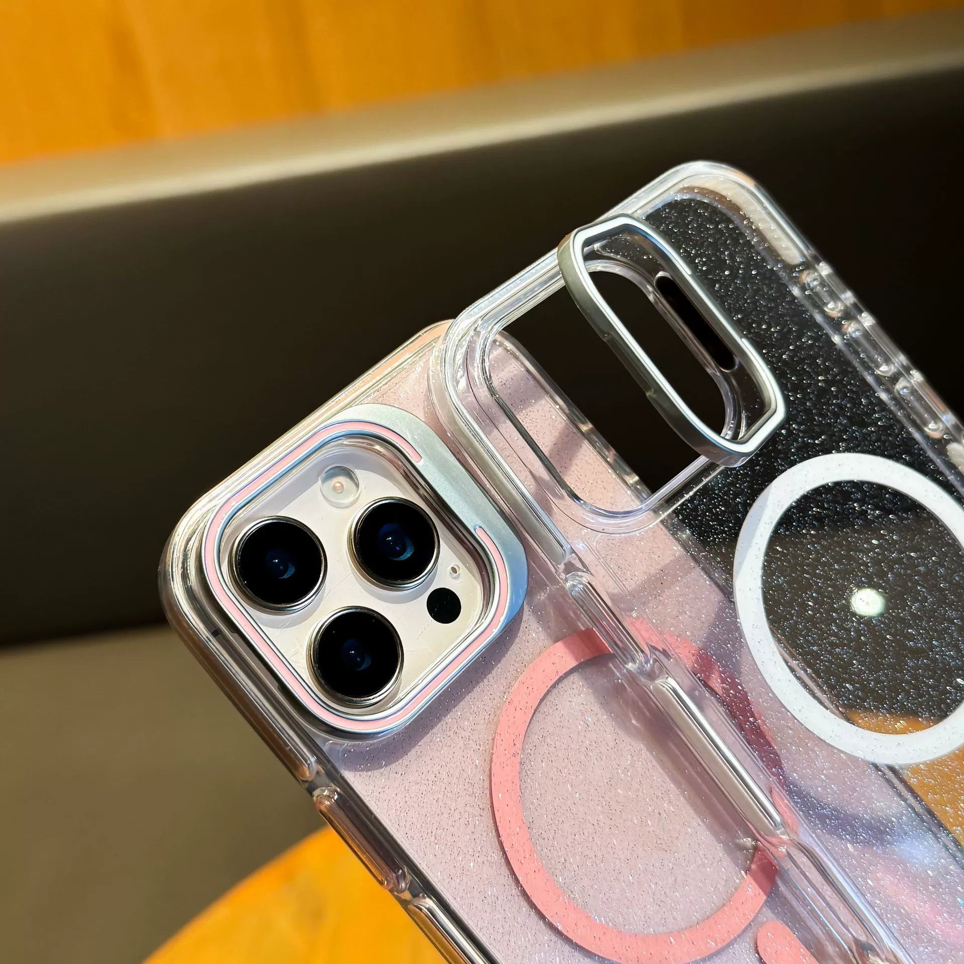 Glitter Lens Holder Magnetic iPhone Case