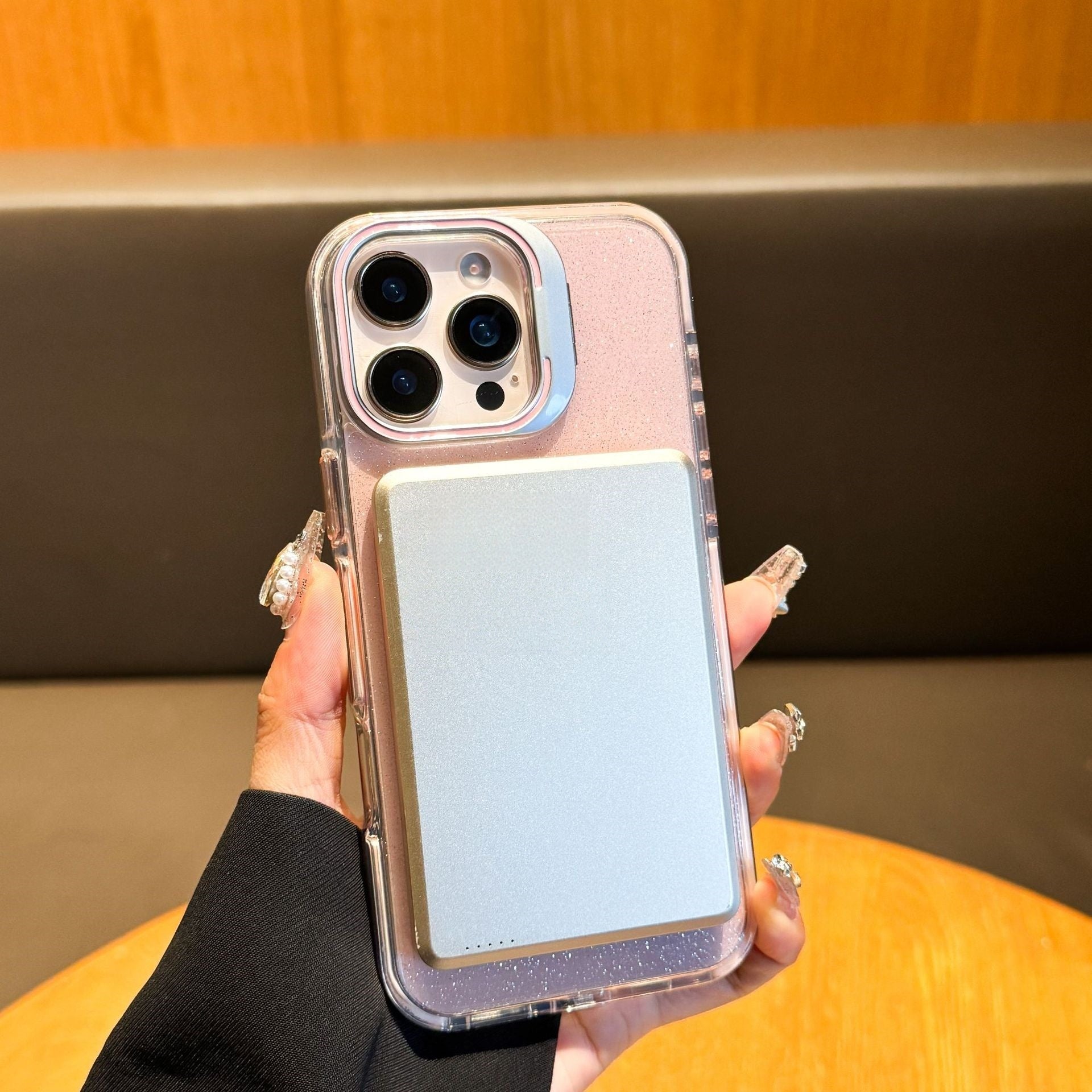 Glitter Lens Holder Magnetic iPhone Case