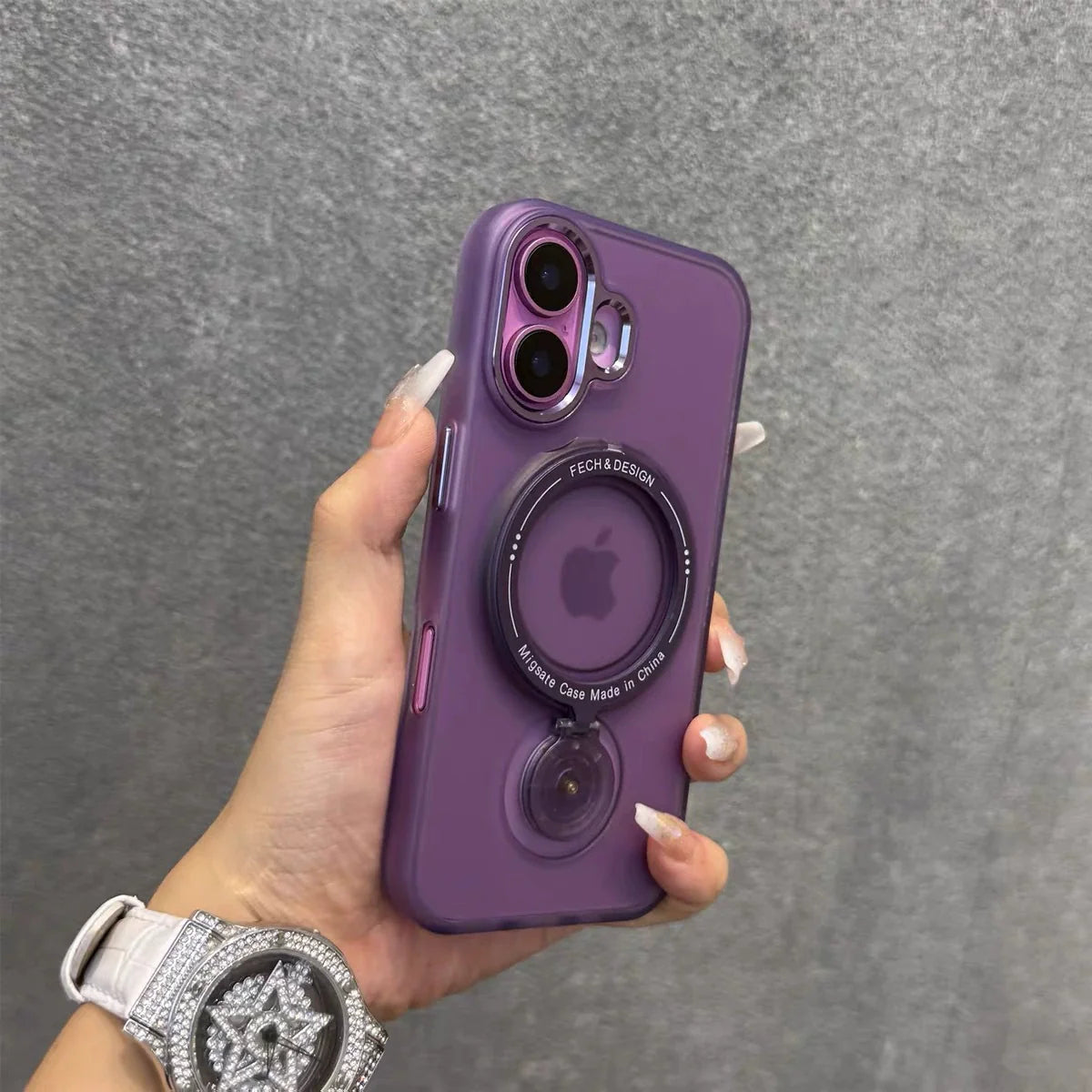 Frosted Halo Ring Stand MagSafe iPhone Case