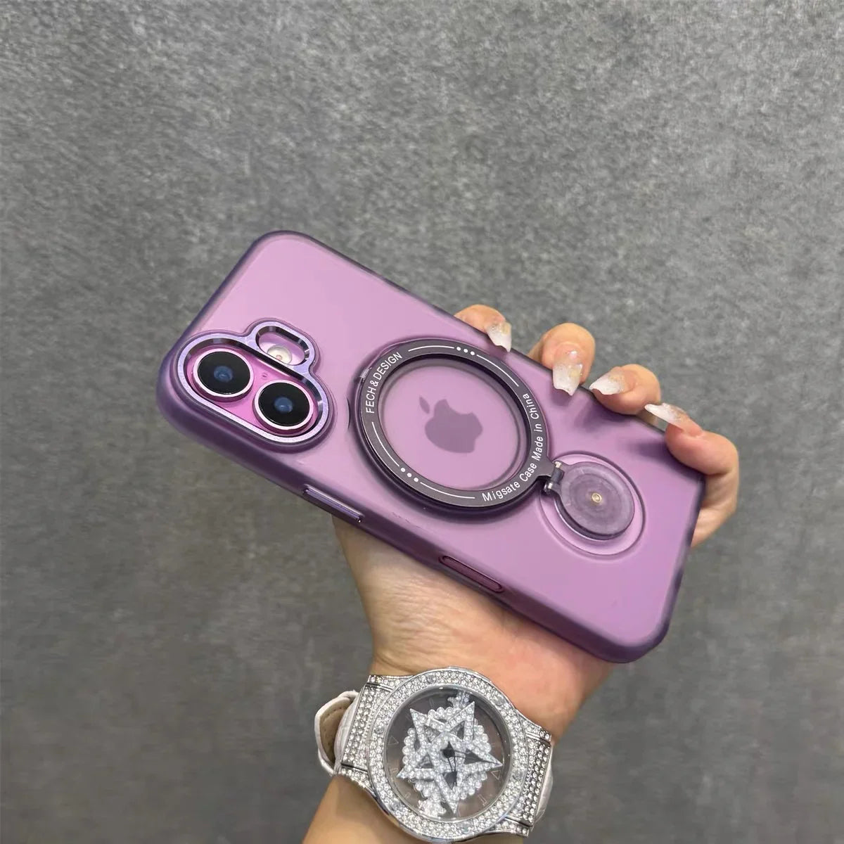 Frosted Halo Ring Stand MagSafe iPhone Case