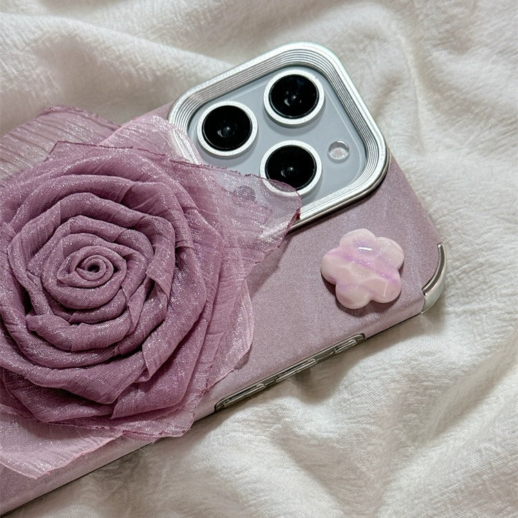 Fabric 3D Rose iPhone Case